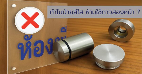 ป้ายสีใสห้ามใช้กาวสองหน้า