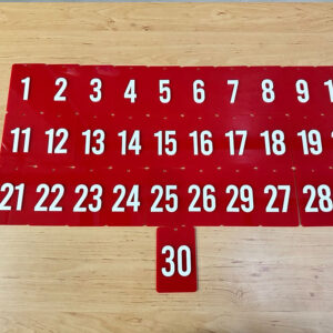 ป้ายตัวเลขอะคริลิค 1-30 ตัวอักษรไดคัท