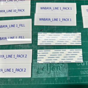 ป้ายชื่อติดเครื่องจักร แบบมีกาวสองหน้าในตัว พร้อมใช้งาน